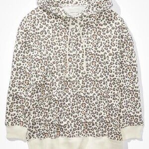 American Eagle Women's Forever Oversized Hoodie, Leopard Print, size XS NWT